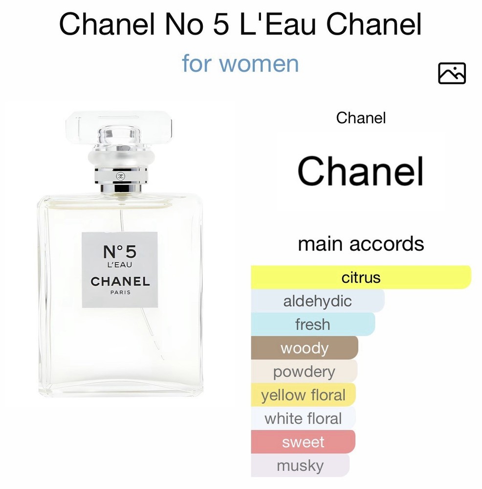 Chanel No 5 L'Eau Eau de Toilette 1.2 oz 35 mL Fresh Floral Fragrance