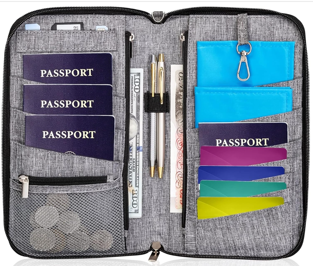 Valante Premium Family Travel Document Organizer RFID Passport Holder Wallet