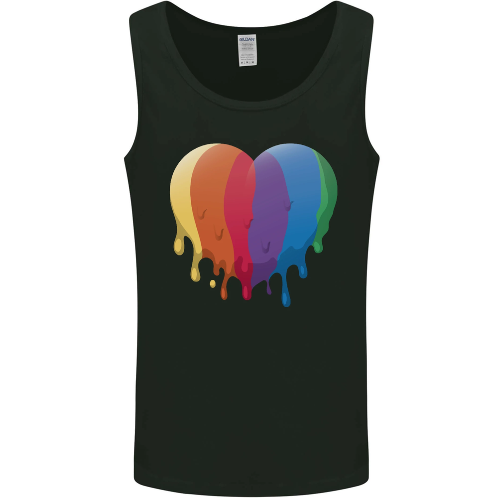 Gay Pride LGBT Heart Mens Vest Tank Top