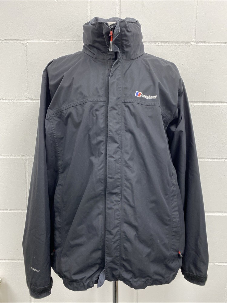 Men's Berghaus Black Hydroshell Windbreaker Lightweight Jacket XXL
