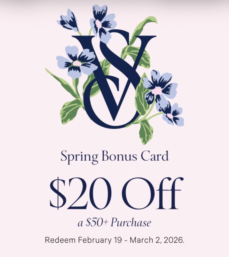 Victoria’s Secret PINK $20 off $50+ Coupon Expires 3/2/26-image