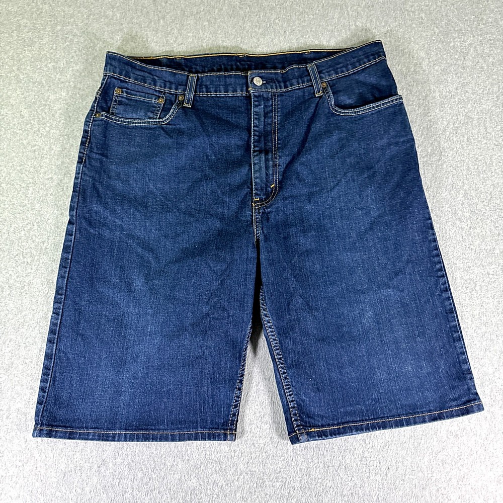 Levi’s 569 Mens Shorts Blue Jeans Tag Size 40 (39) Dark Wash Bermuda Stretch