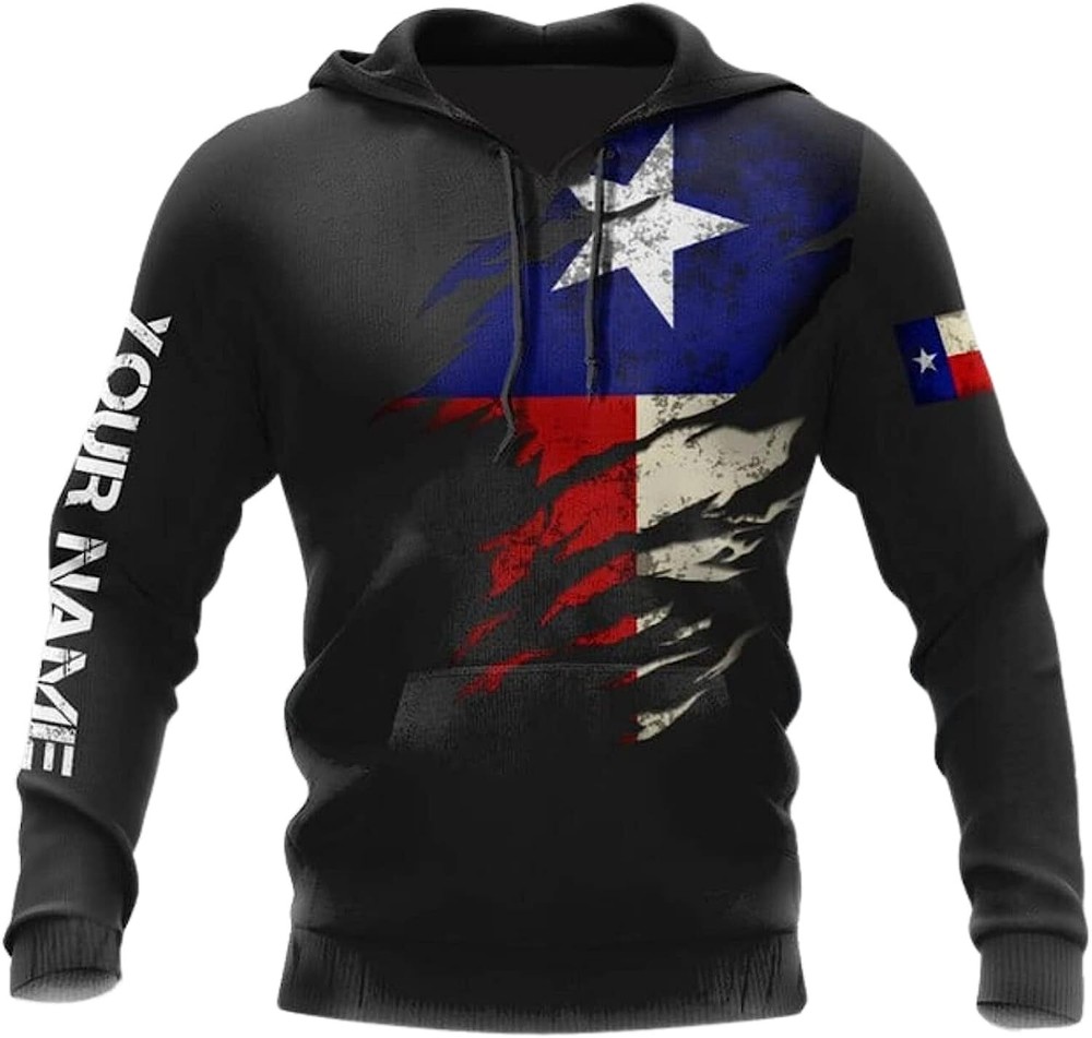 Personalized Name Texas Flag Hoodie, Texas Proud Hoodiefor Men, Texas Hoodie