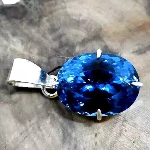 24.65 CT Natural Sapphire Pendant in 925 Solid Silver with Loose Gemstone