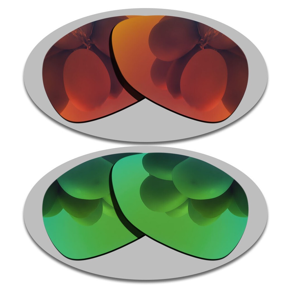 Fire Red&Green Anti-Scratch Replacement Lenses For-Oakley Feedback Polarized