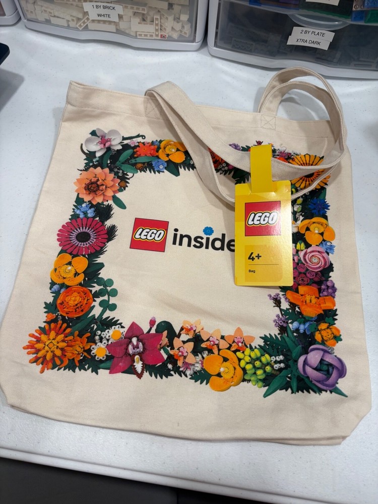 LEGO Botanical Flowers Pop-Up Promo Canvas Tote Bag Brand New Mint Condition
