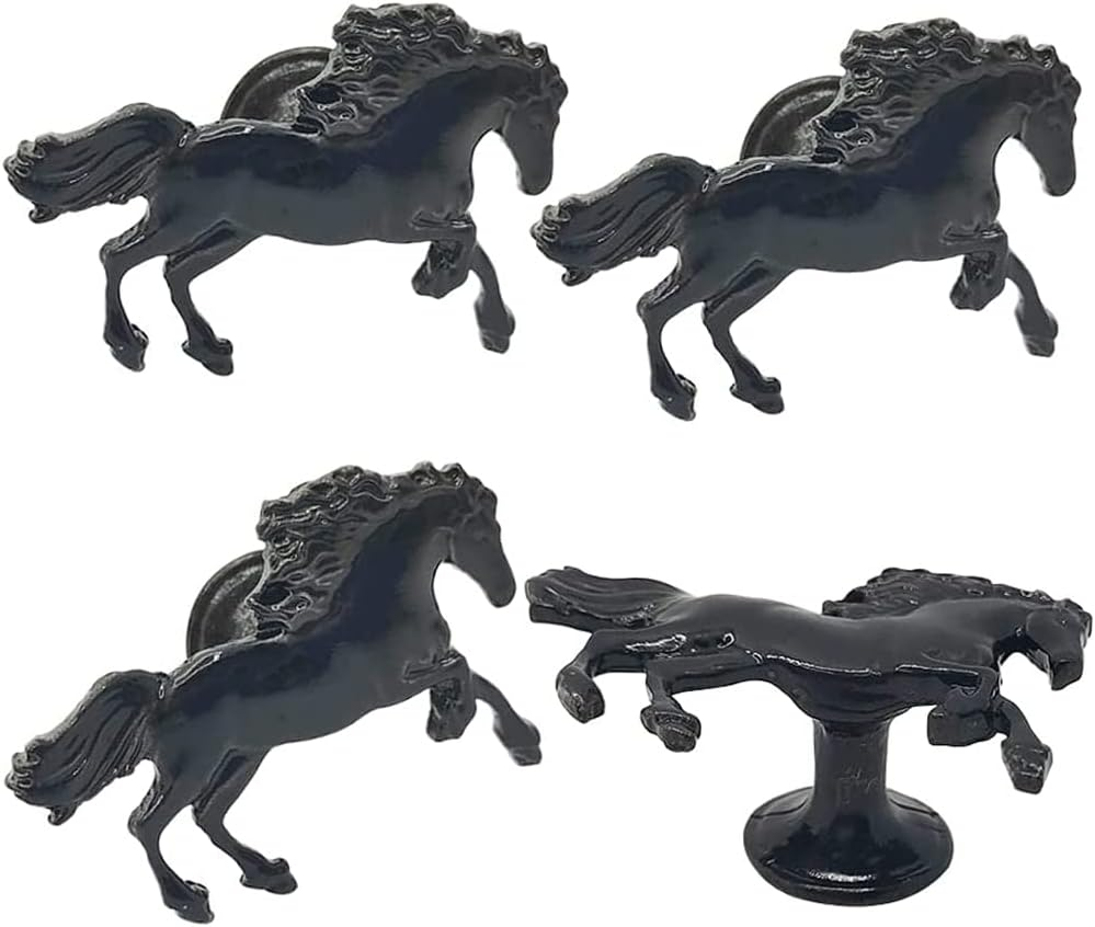 Horse Cabinet Knob 4 Pcs Drawer Dresser Knobs Pulls Cupboard Furniture Door Knob