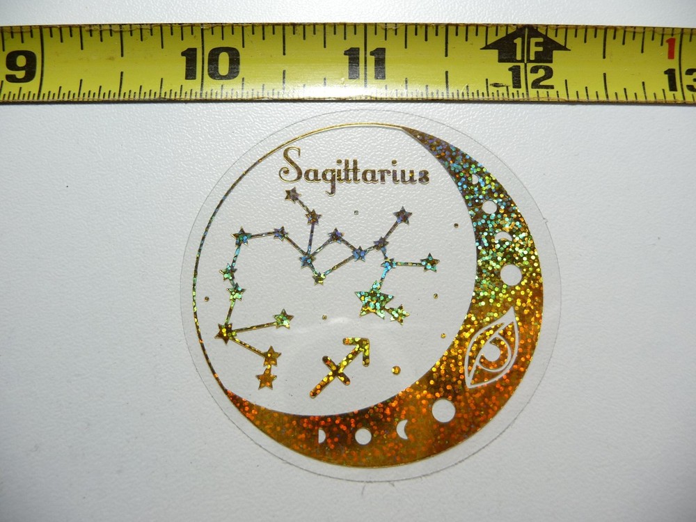 HOLOGRAPHIC ZODIAC SAGITTARIUS STICKER DECAL HOROSCOPE SIGN BIRTH MONTH