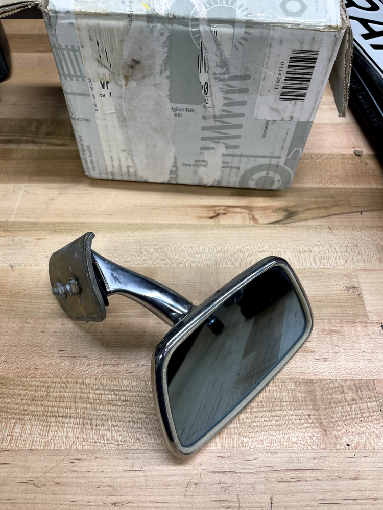 USED MERCEDES w109 w108 w111 LEFT SIDE DOOR MIRROR DRIVER WITH MOUNT BRACKET