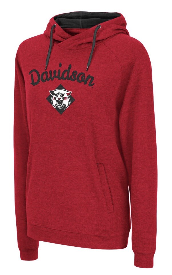 NCAA Women’s Davidson Wildcats Red Pullover Hoodie Embroidered Size Large L