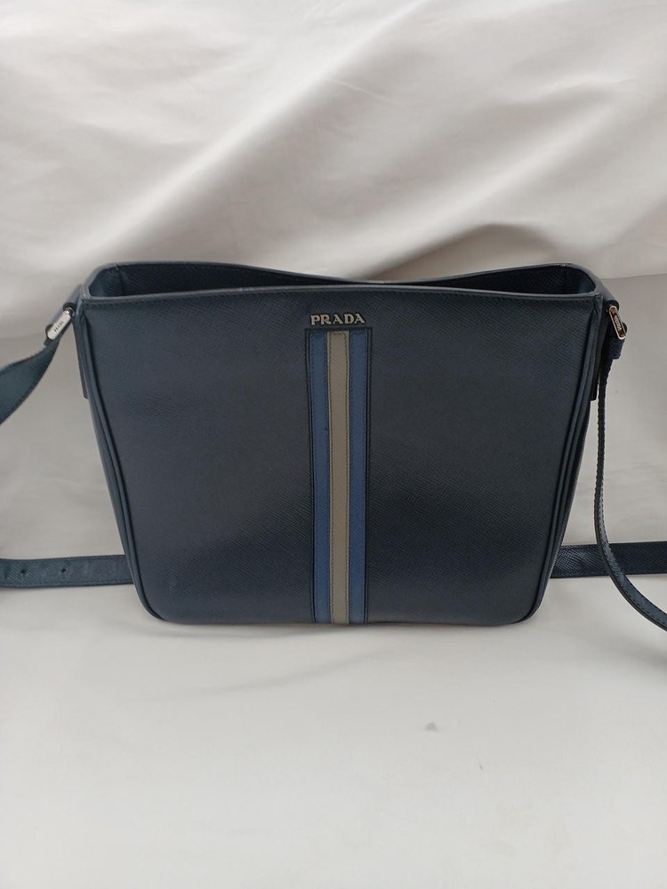Prada Saffiano Leather Shoulder Bag in Black V1082R