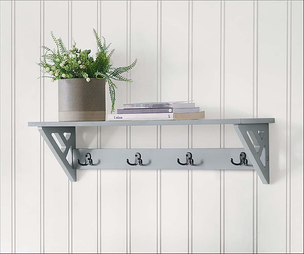 Coventry 36-Inch Gray Wall Mount Coat Rack with Shelf