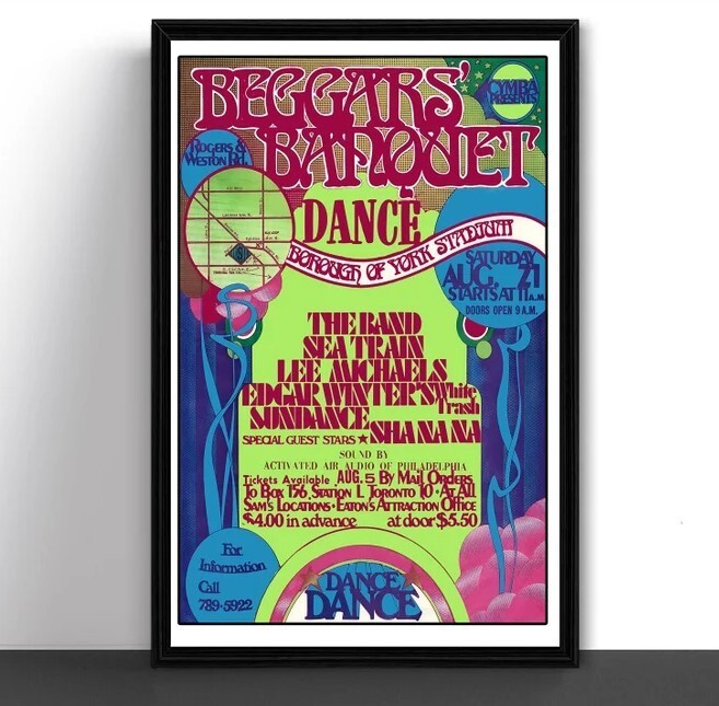 Beggar's Banquet Music Festival Concert Tour Poster Toronto August 1971