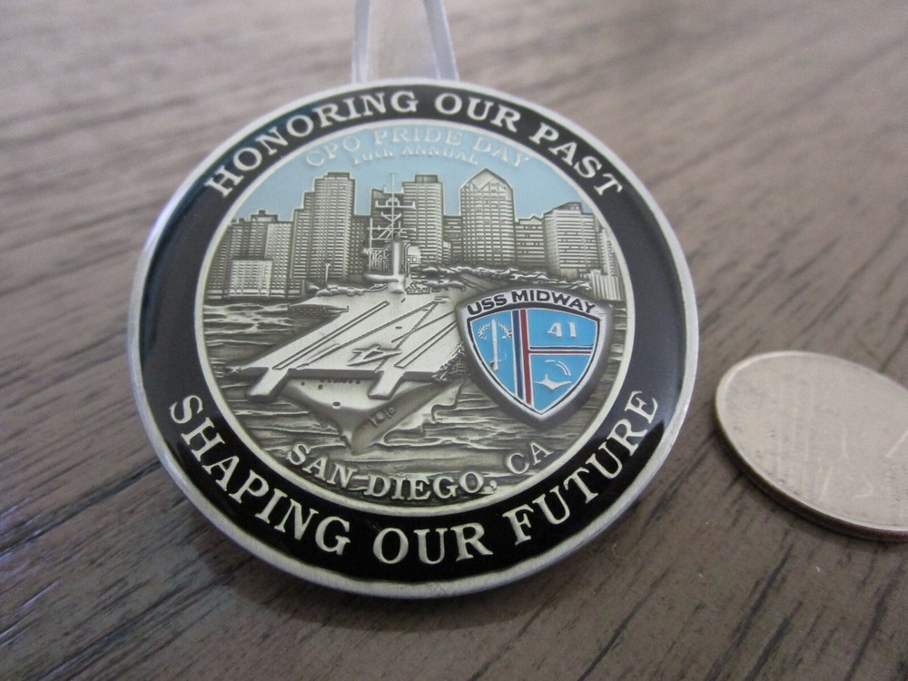 USN USS Midway San Diego CA 10th Annual Navy CPO Pride Day Challenge Coin #983H-image