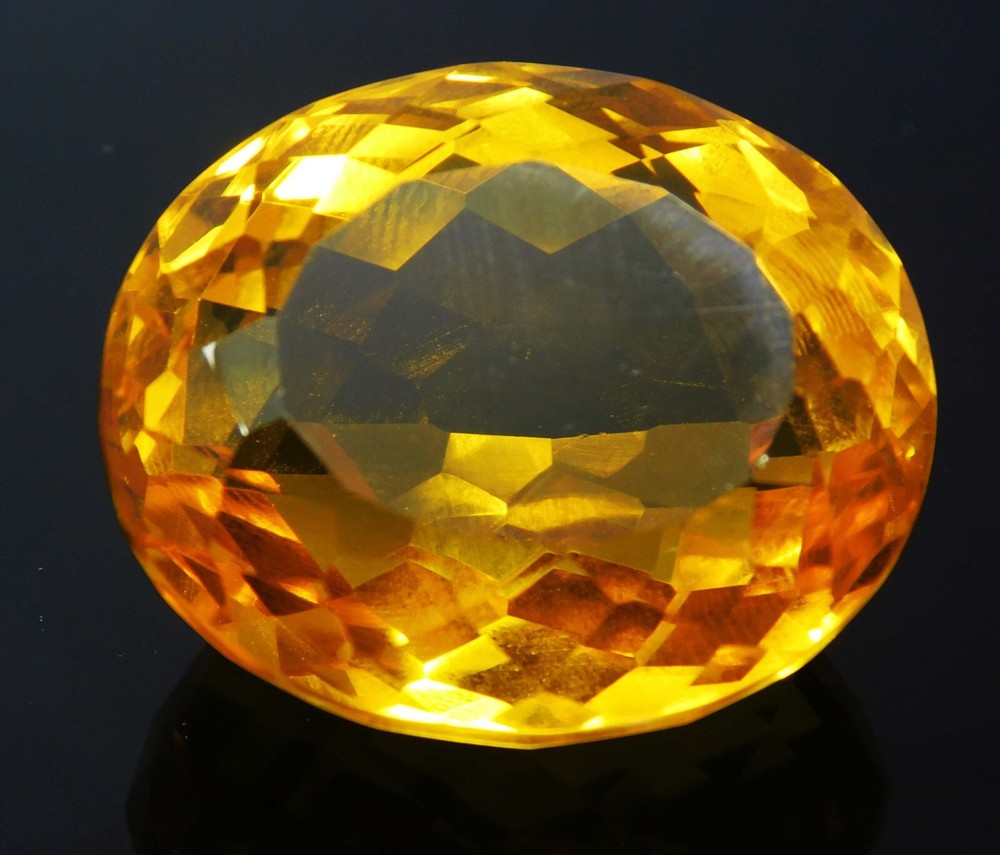 91.50 Ct Natural Brazilian Yellow Topaz Oval Cut Loose Gemstone Certified