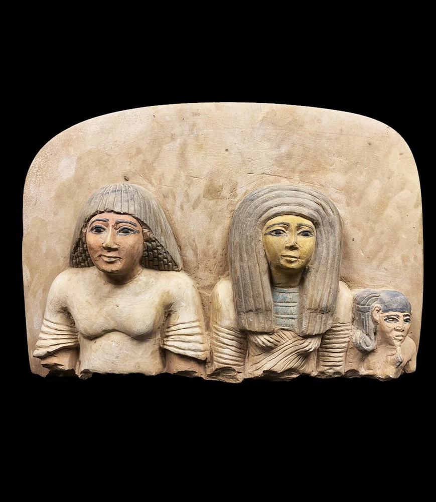 Egyptian ISIS and Horus wall relief - goddess of healing and magic with her son