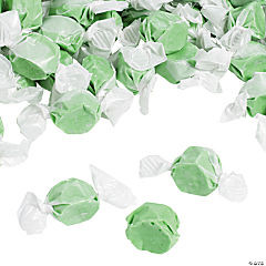 3 lbs Bulk Pastel Light Green Salt Water Taffy Candy - 193 Pieces