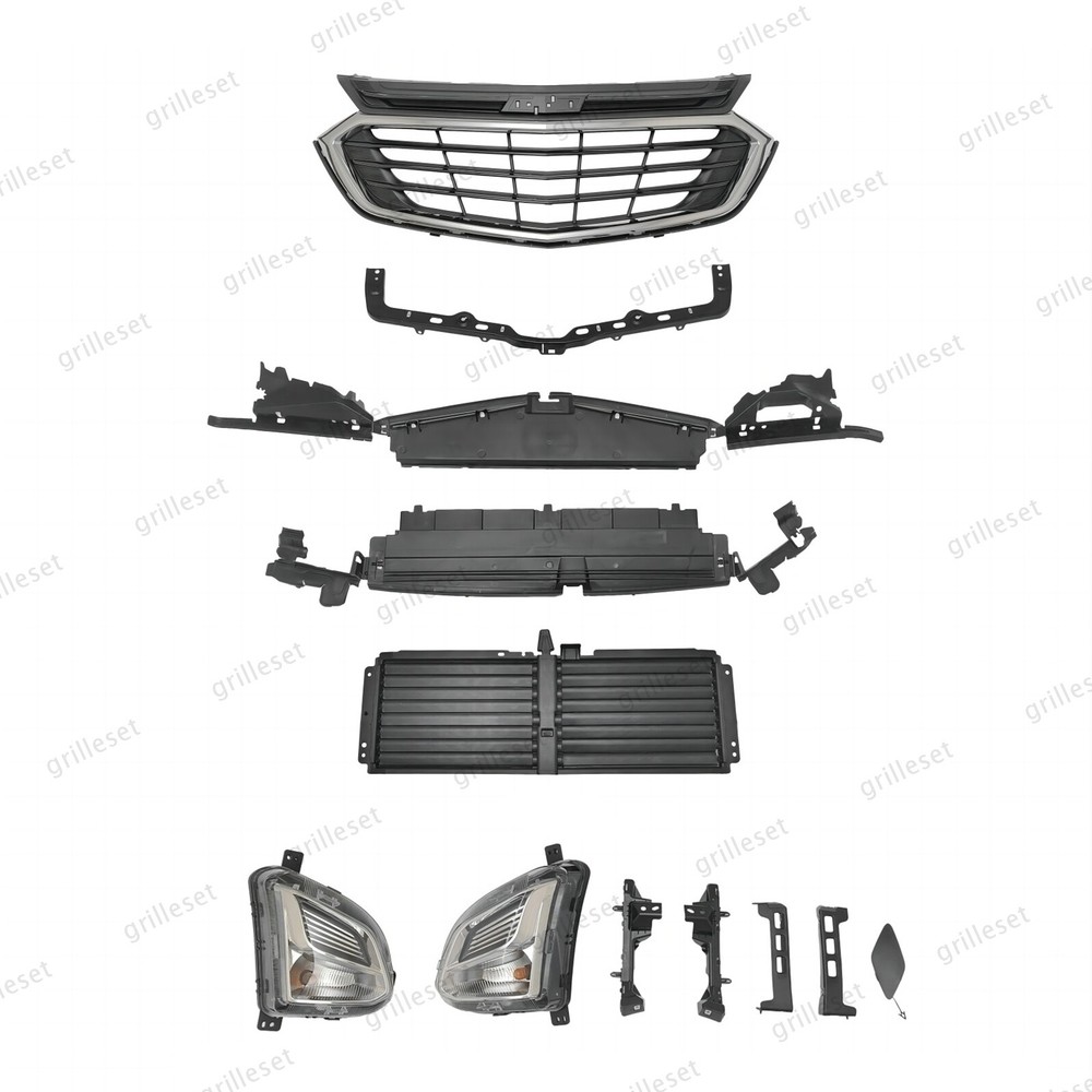 For Equinox 2018-21 12PC L Grille Mesh, Radiator Cover, Air Baffle & Shutter Kit