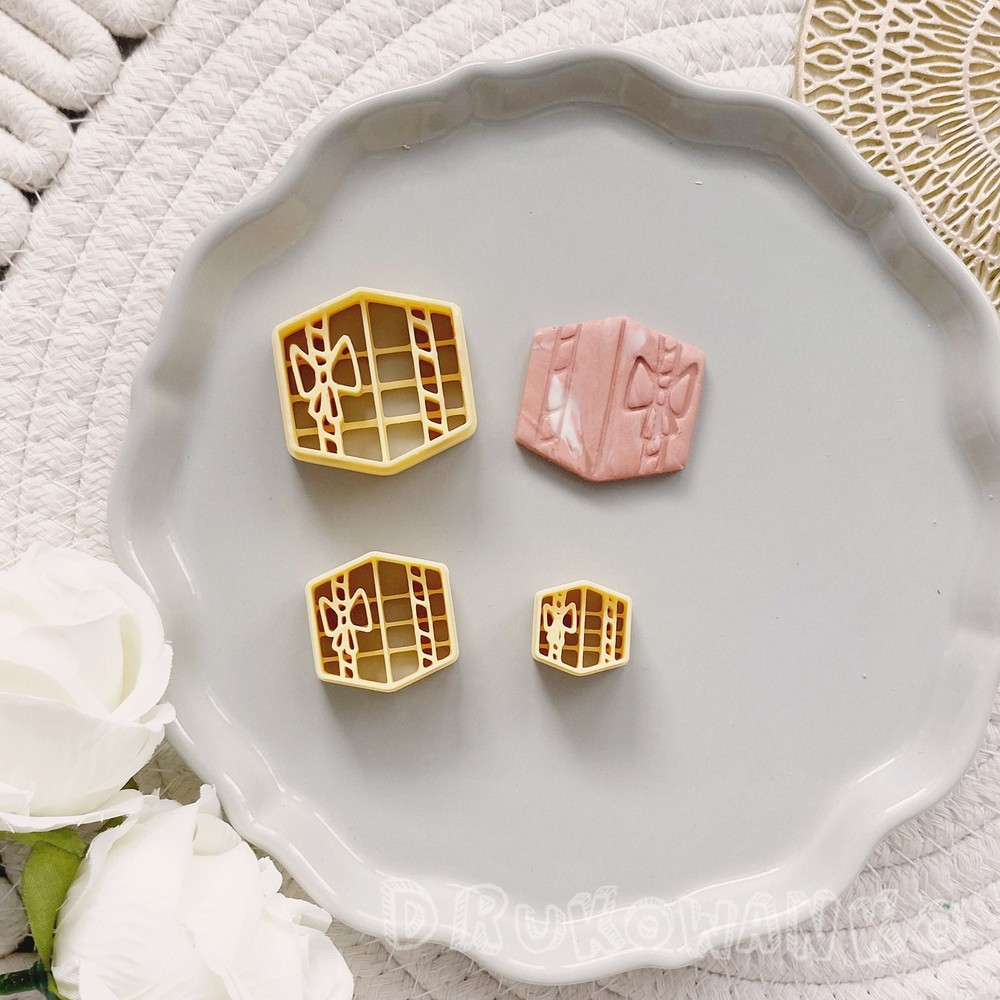 Present Box Gift Tree Birthday Christmas Polymer Clay Cutter For Earring