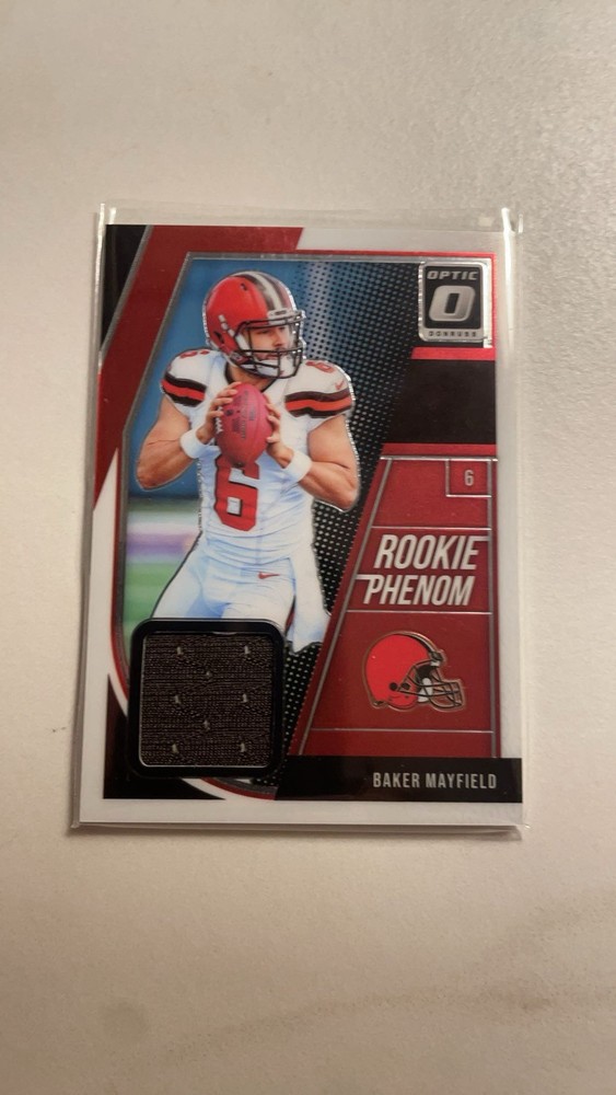 2018 Donruss Optic-Rookie Phenom Jerseys #RP-BM Baker Mayfield-player worn (mem)
