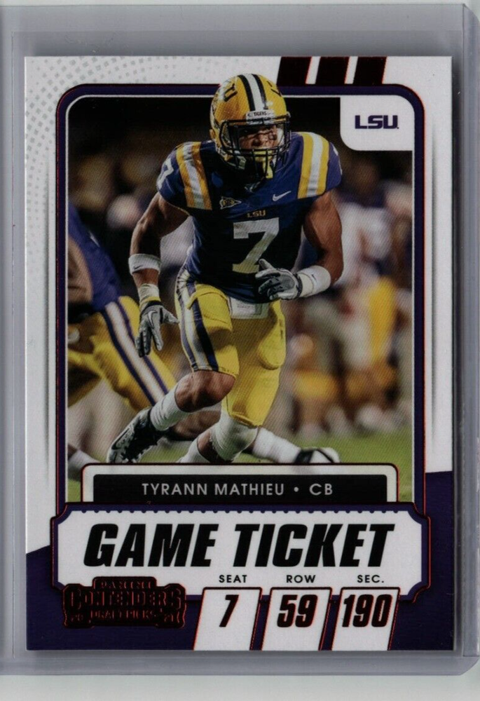 2021 TYRANN MATHIEU LSU TIGERS KC CHIEFS Red SP Contenders Draft Card #74