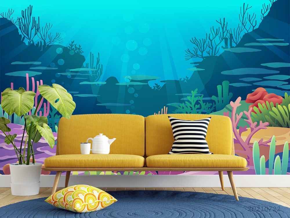 3D Undersea World Rocks Water Plants Wall Murals Wallpaper Murals Wall Sticker