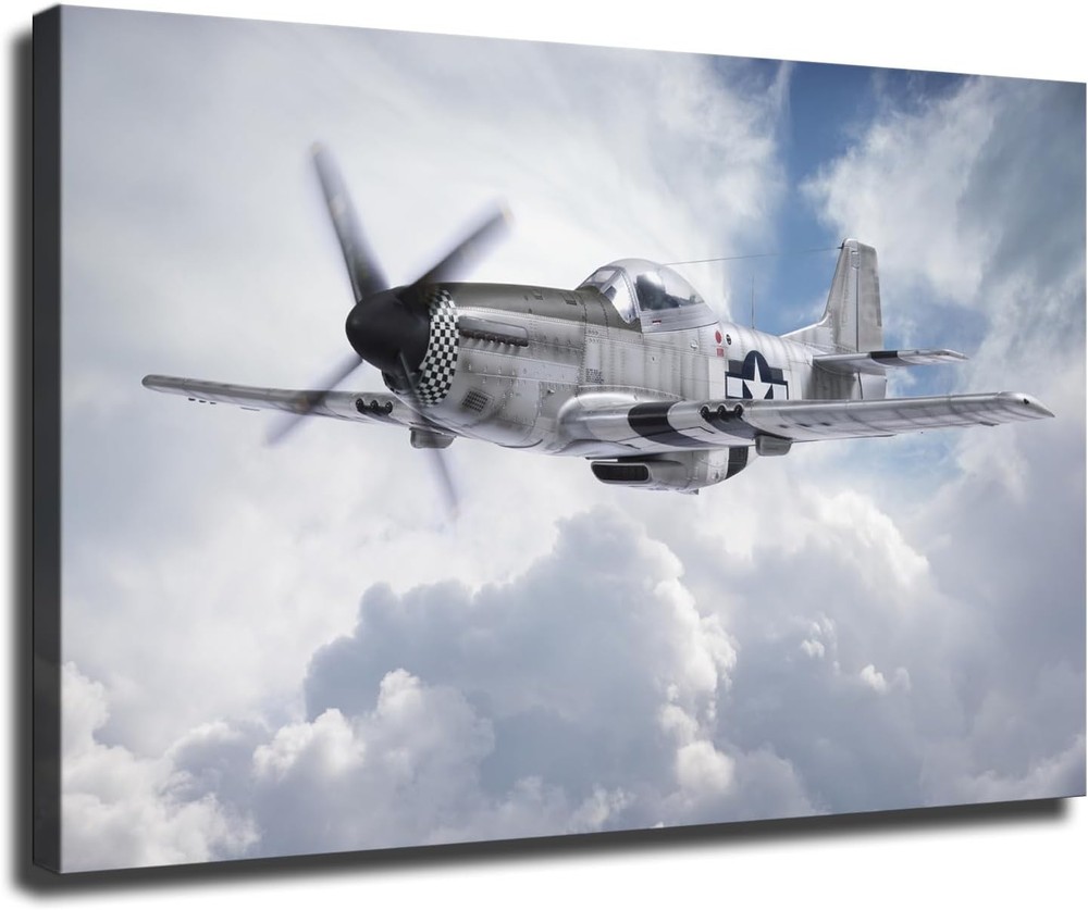 P-51 Mustang USA Aviation Canvas Wall Decor Art Painting Prints  Posters