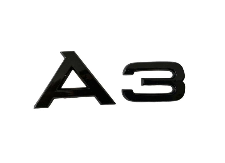 BLACK FOR AUDI A3 REAR TRUNK EMBLEM BADGE NAMEPLATE DECAL LETTER NUMBER NEW
