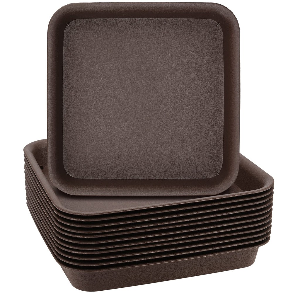 12 Pack 10 Inch Square Plastic Plant Saucer, Thickened Plant Water Dray Tray,...