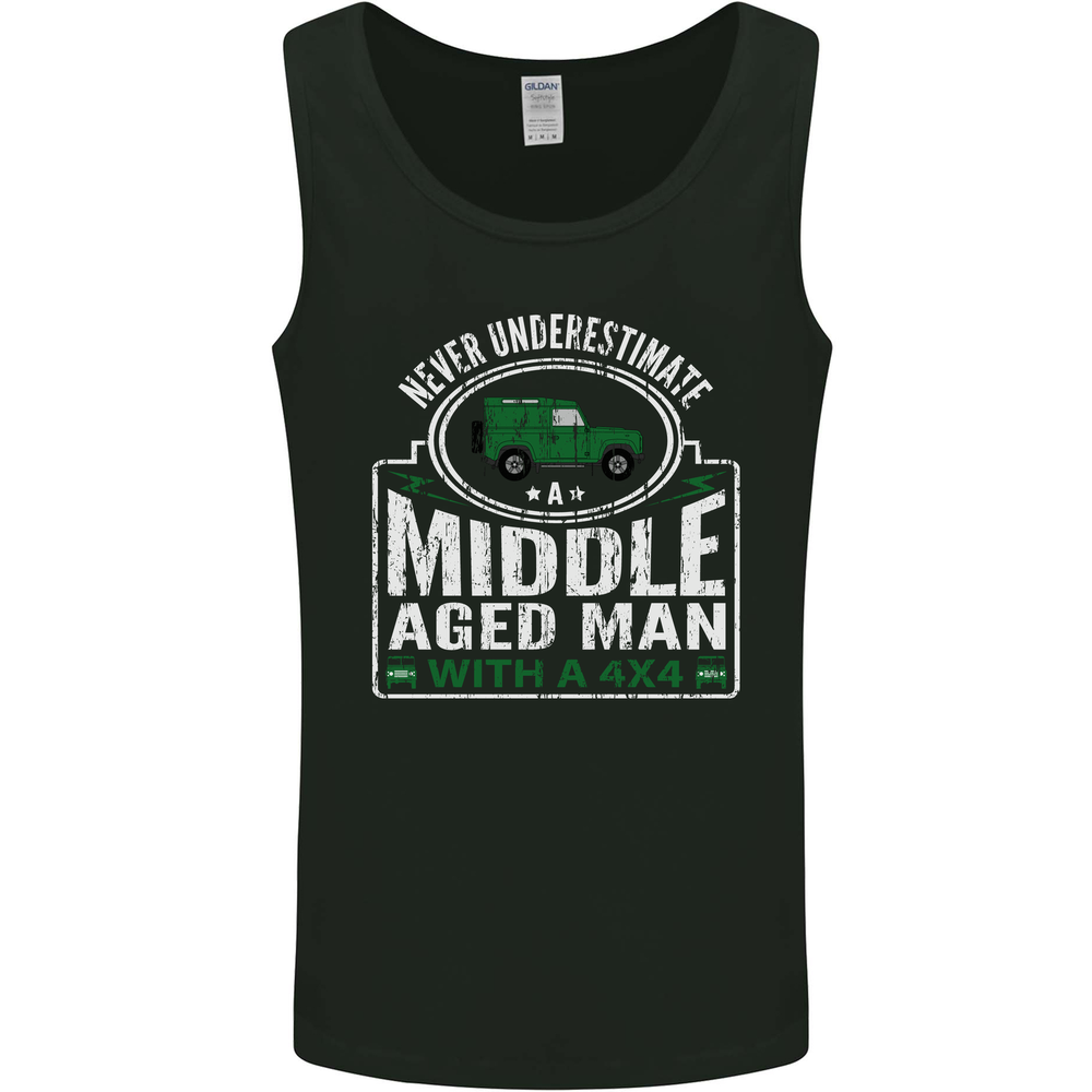A Middle Aged Man With a 4x4 Off Roading Mens Vest Tank Top