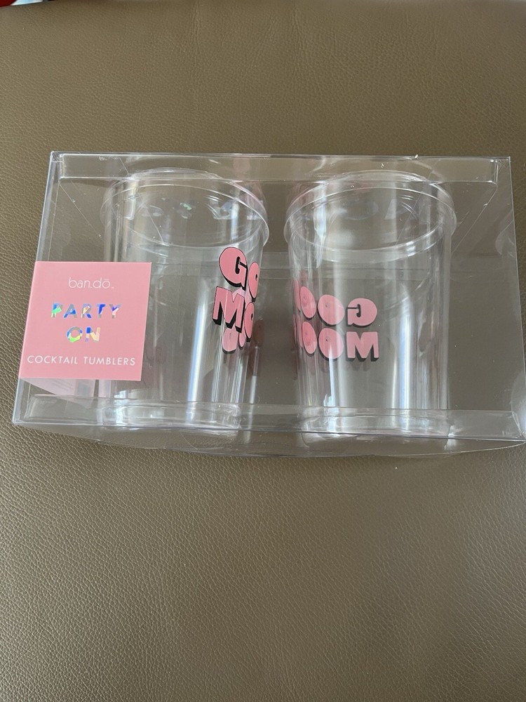 Ban.do Party On Cocktail Tumblers and Shaker Set New in Box