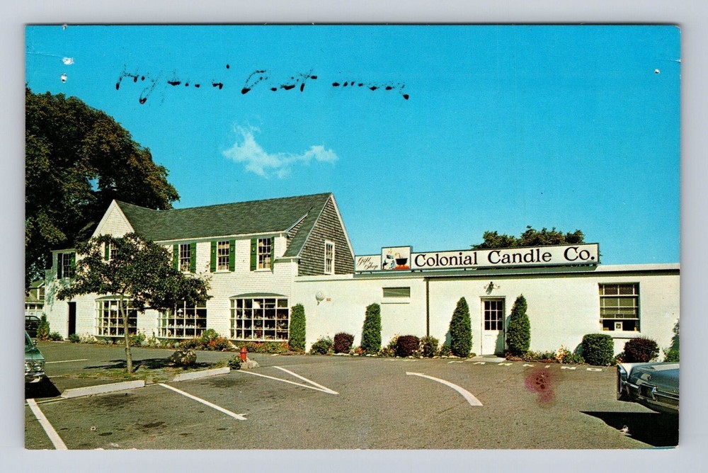 Vintage Hyannis MA Colonial Candle Co Advertising Postcard