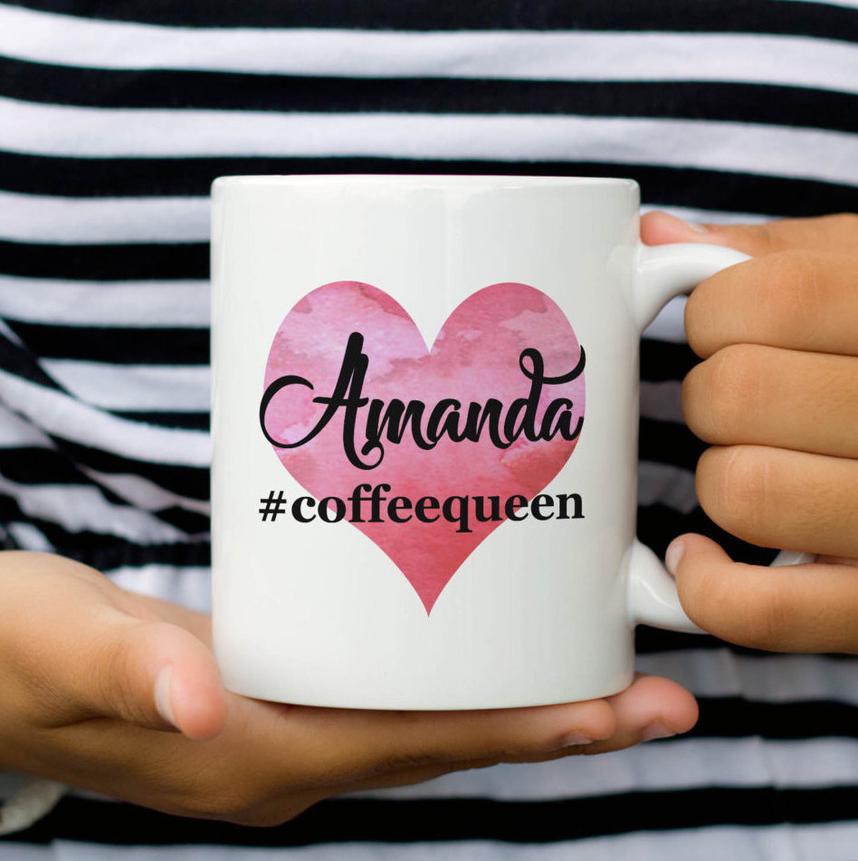 Personalised Hashtag Coffee Mug For Best Friend Custom Name Coffee Cup