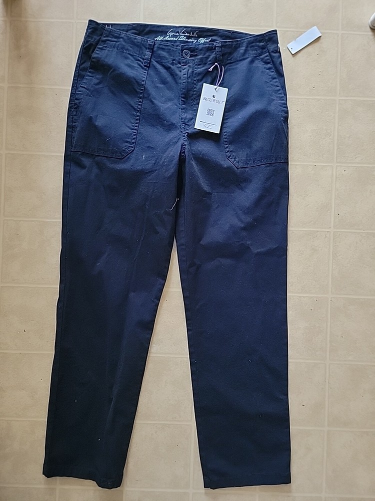 Gloria Vanderbilt Women’s Dark Blue Navy Bootcut Utility Pants Size 10 New