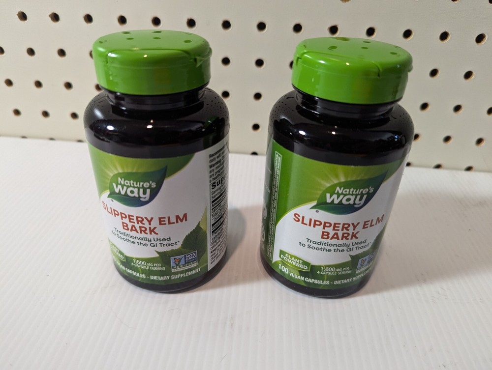 Two Nature's Way Slippery Elm Bark Traditional Soothe the GI Track 100ct