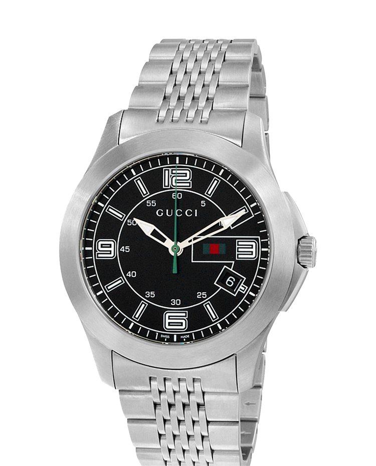 Gucci Men's G-Timeless Black Dial Stainless Steel Watch - YA126201 ($825 MSRP)