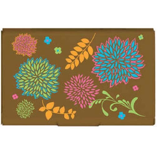 Floral Brown Zoey Business Card Holder for Credit & Gift Cards  -image