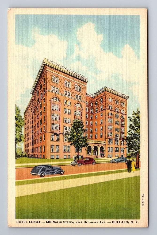 Buffalo NY-New York, Hotel Lenox, Souvenir, Vintage Postcard