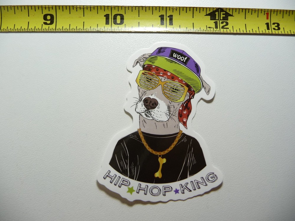 DOG BASEBALL CAP KING DECAL STICKER HIP HOP RAP MUSIC STYLE STREET