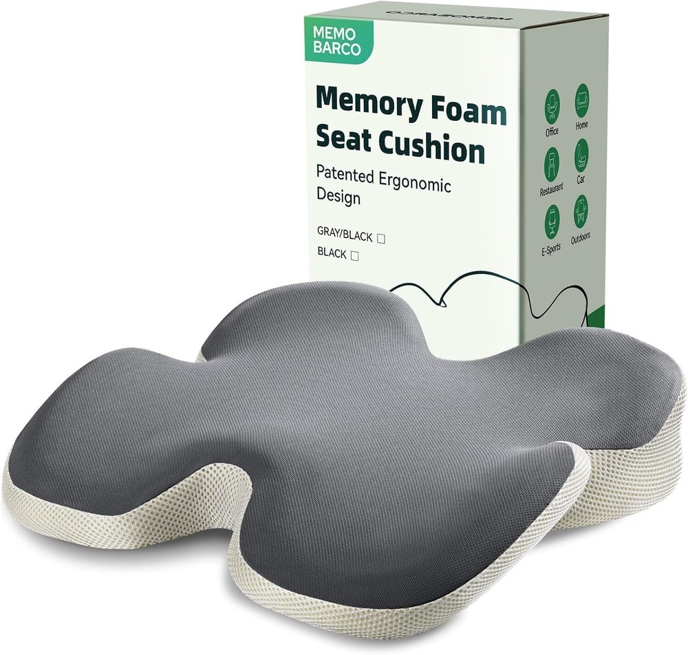 Seat Cushion for Office Chair, Memory Foam Cushion for Car, Desk Chairs, Whee...