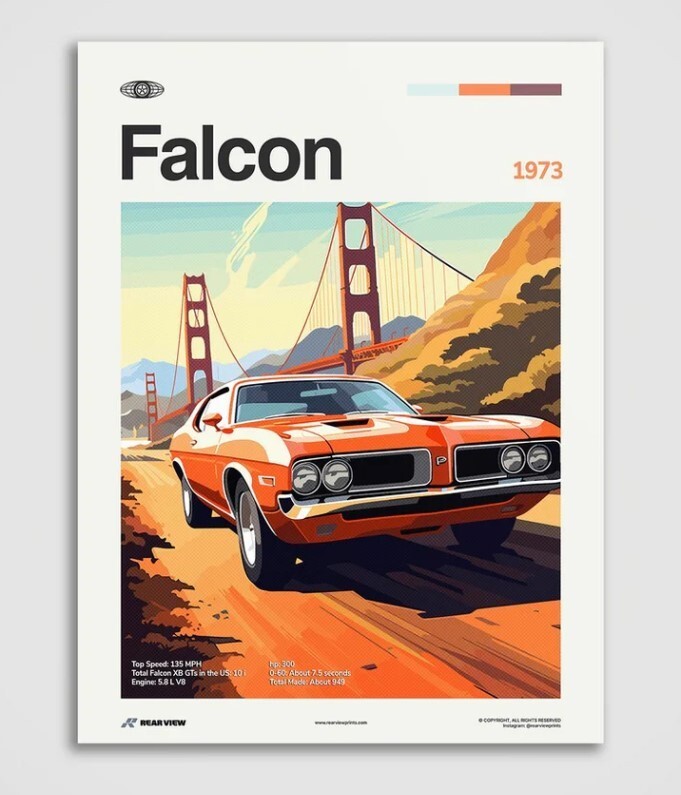 Falcon 1973 car print