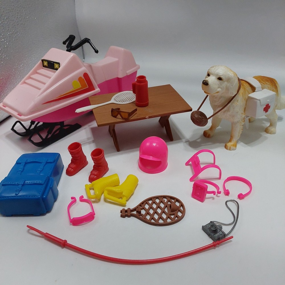 Arco Barbie Winter Holiday Set Replacement Pieces Dog, Table Etc Incomplete Set