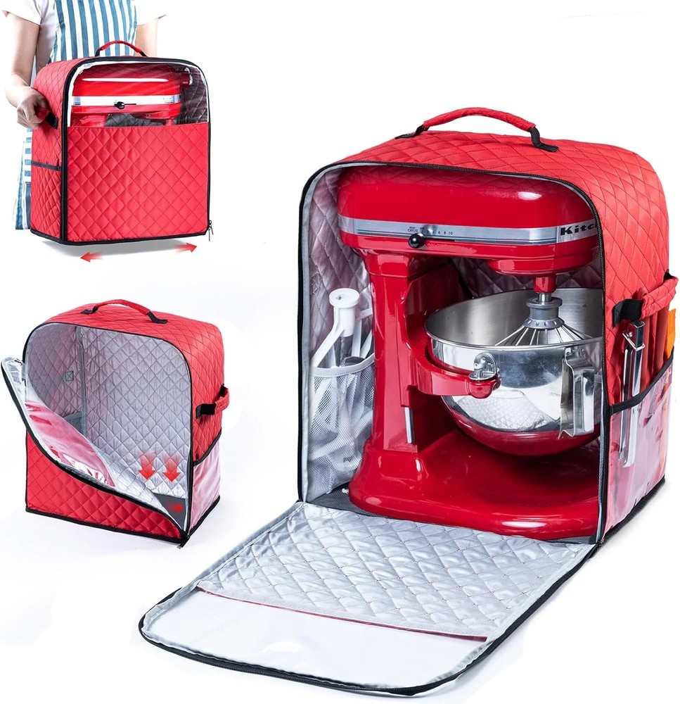 Stand Mixer Cover with Appliance Sliders Base Compatible with Kitchenaid Mixer-S