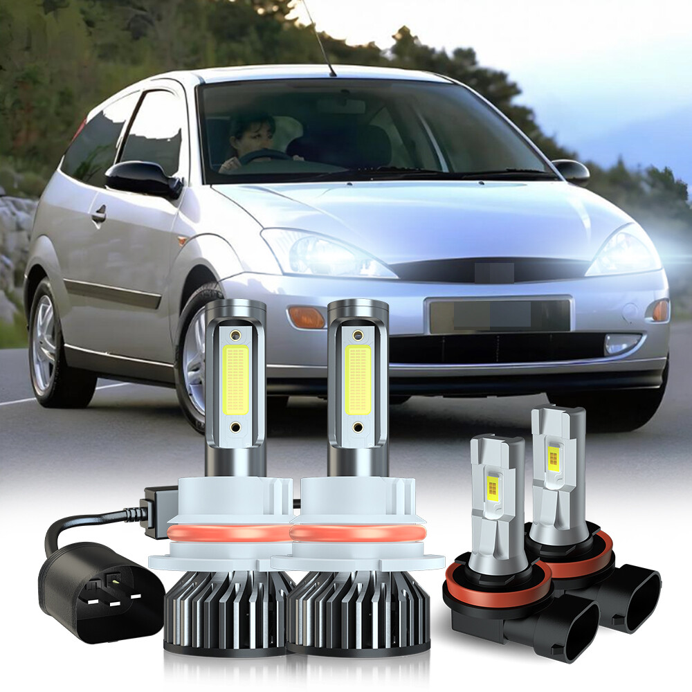 For Ford Focus 2005-2007 LED Headlight Hi/Lo + Fog Light Bulbs Combo 6000K