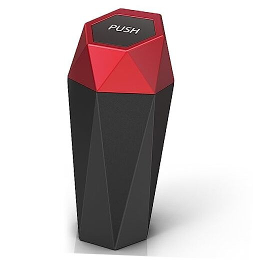 Car Cup Holder Trash Can, Car Trash Can with Lid, Mini Portable Trash Bin for