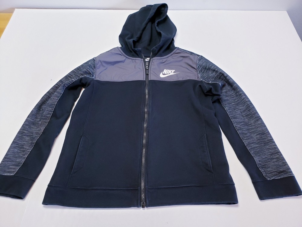 Nike Jacket XL Black Gray Hoodie Full Zip Long Sleeve Boy CLEARANCE SALE-image