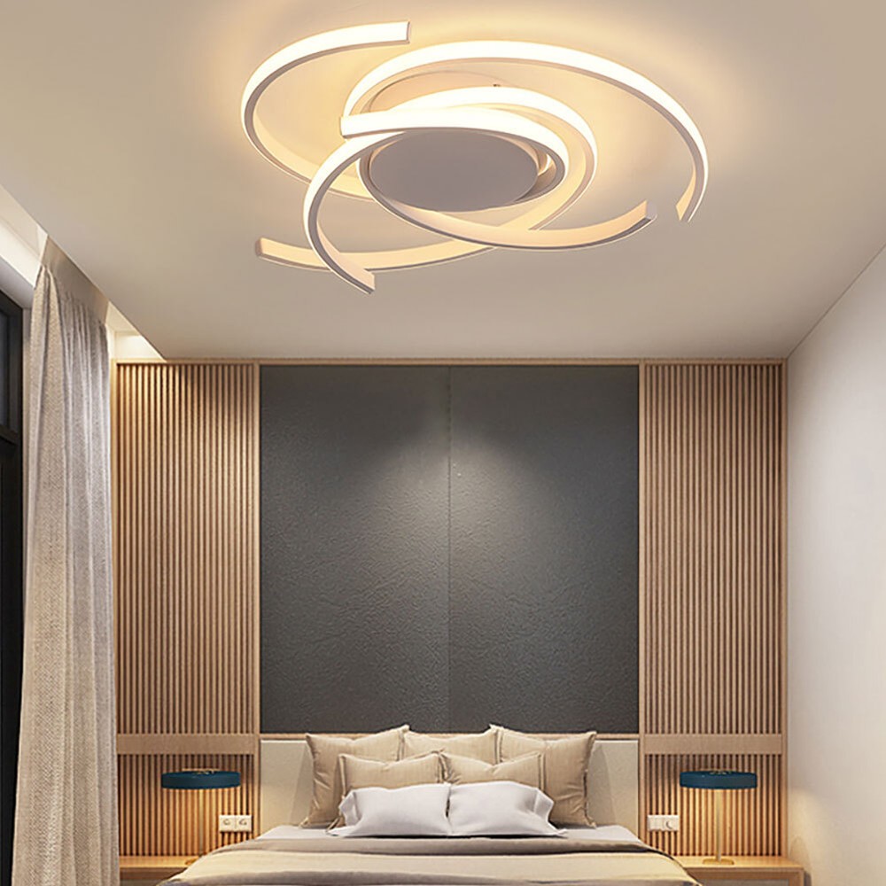 Modern LED Dimmable Ceiling Light Flush Mount Ceiling Lamp Chandelier w/ Remote