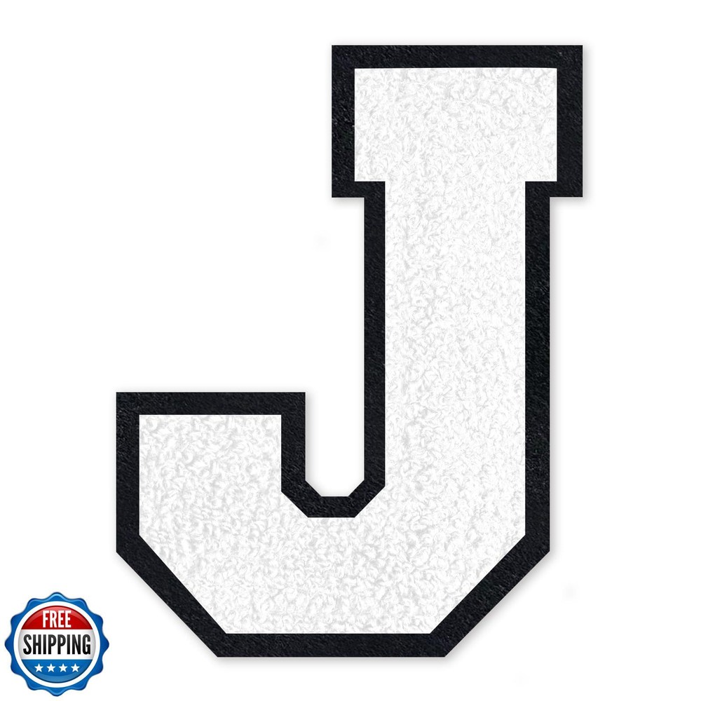 VGROSIA 6.5 Inch White Iron-On Varsity Chenille Letter Patches