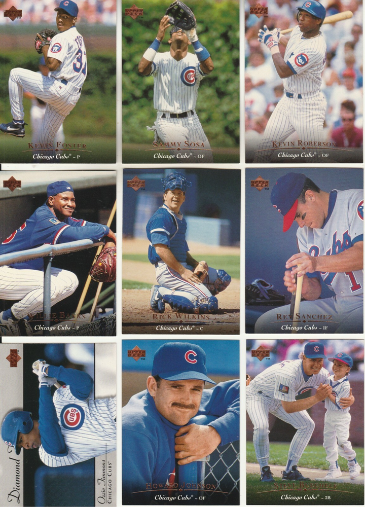 (9) 1995 Upper Deck Chicago Cubs (9 Card Team Lot) See Scan!