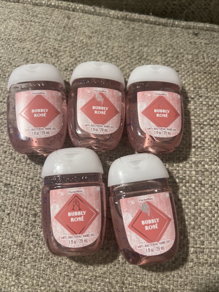 ALL NEW 5-Pack BUBBLY ROSE' PocketBac Sanitizers 1 oz Bath & Body Works
